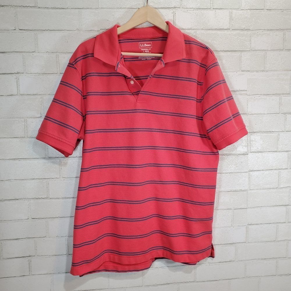 LL Bean stripe polo
